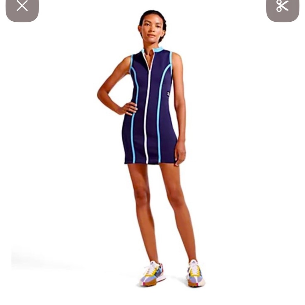 STAUD Navy and Pink Mini Dress